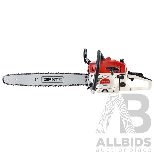 75CC Petrol Commercial Chainsaw Chain Saw Bar E-Start Pruning