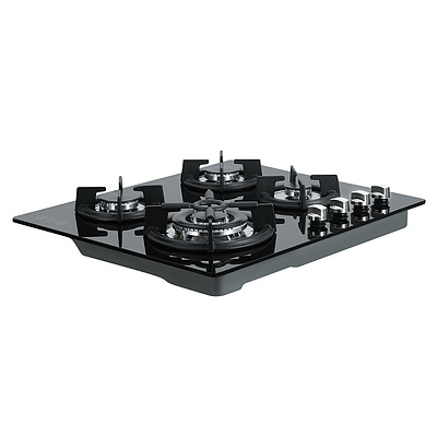 Gas Cooktop 60cm 4 Burner Ceramic Glass Cook Top Stove Hob Cooker LPG NG Black - Brand New - Free Shipping