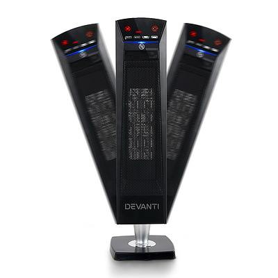 2000W Portable Electric Ceramic Tower Heater - Black - Free Shipping