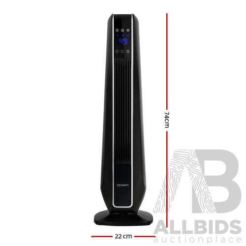 2400W Electric Ceramic Tower Heater - Black - Free Shipping