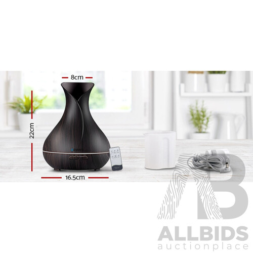 400ml 4 in 1 Aroma Diffuser with remote control- Dark Wood - Brand New - Free Shipping