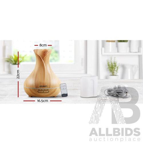 400ml 4-in-1 Aroma Diffuser - Light Wood - Free Shipping