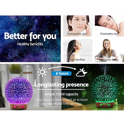 Aromatherapy Diffuser Aroma Humidifier Ultrasonic 3D Firework Light Oil - Brand New - Free Shipping
