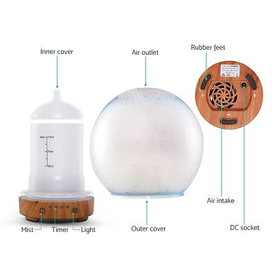 Aromatherapy Diffuser Aroma Humidifier Ultrasonic 3D Firework Light Oil - Brand New - Free Shipping
