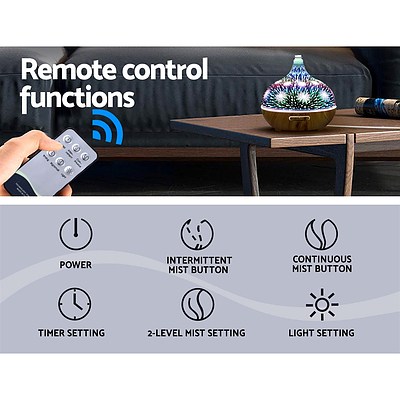 Aroma Aromatherapy Diffuser 3D LED Night Light Firework Air Humidifier Purifier 400ml Remote Control - Brand New - Free Shipping