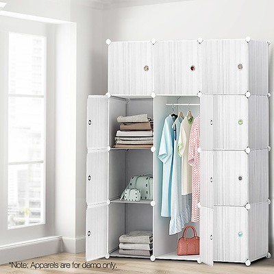 12 Stackable Cube Storage Cabinet - White - Free Shipping
