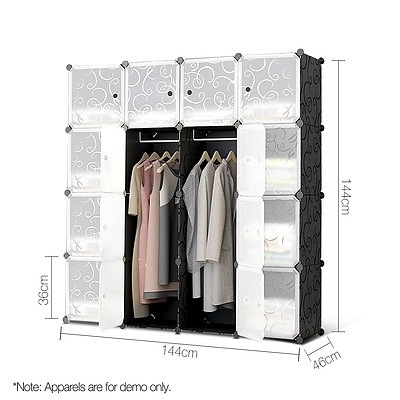 16 Cube Portable Storage Cabinet Wardrobe - Black & White - Brand New - Free Shipping