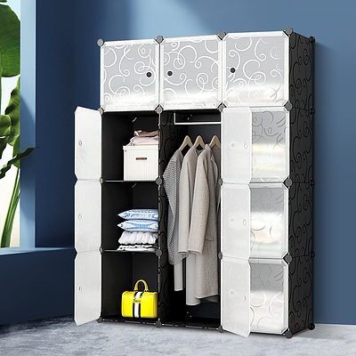 12 Cube Storage Cabinet DIY Cupboard Wardrobe Shoe Rack Bookshelves Organiser - Brand New - Free Shipping
