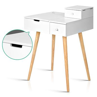 Dressing Table with Foldaway Mirror- White - RRP: $431.14 - Free Shipping