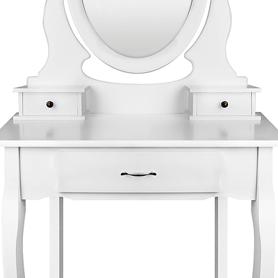 3 Drawer Dressing Table with Mirror White - Brand New