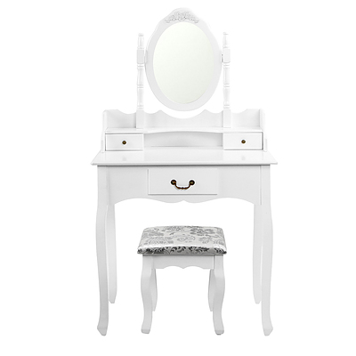 3 Drawer Dressing Table with Mirror White - Brand New - Free Shipping