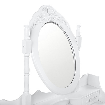 4 Drawer Dressing Table with Mirror - White - Brand New - Free Shipping