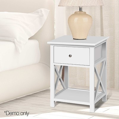 Timber Bedside Side Table - RRP: $233.7 - Free Shipping