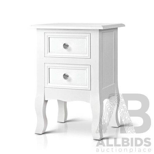 Bedside Tables Drawers Side Table French Storage Cabinet Nightstand Lamp - Brand New - Free Shipping