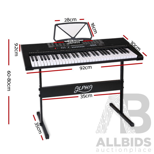 61 Keys Electronic Piano Keyboard LED Electric w/Holder Music Stand USB Port - Brand New - Free Shipping