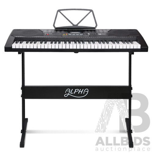 61 Key Lighted Electronic Piano Keyboard LCD Electric with  Holder Music Stand - Brand New - Free Shipping