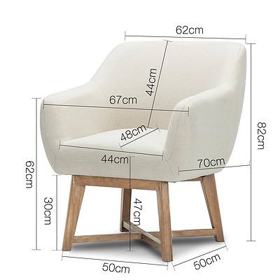 Fabric Tub Lounge Armchair - Beige - Free Shipping