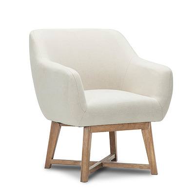 Fabric Tub Lounge Armchair - Beige - Free Shipping
