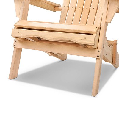 3 Piece Outdoor Wooden Lounge Chair and Table Set - Free Shipping