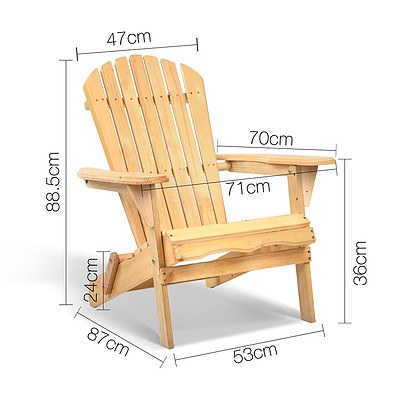 3 Piece Wooden Outdoor Lounge Beach Chair and Table Set - Free Shipping