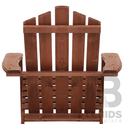 Wooden Adirondack Patio Brown Chair