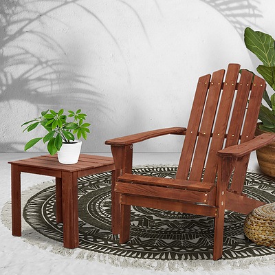 Outdoor Sun Lounge Beach Chairs Table Setting Wooden Adirondack Patio Lounges Chair - Brand New - Free Shipping