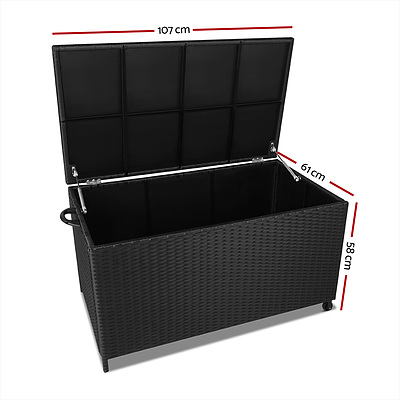 320L Outdoor Wicker Storage Box - Black - Brand New - Free Shipping