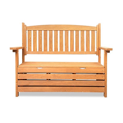 2 Seat Wooden Outdoor Storage Bench Box - Free Shipping