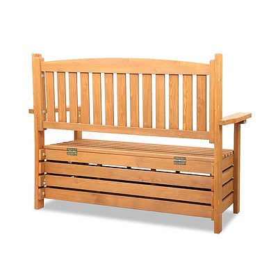 2 Seat Wooden Outdoor Storage Bench Box - Free Shipping