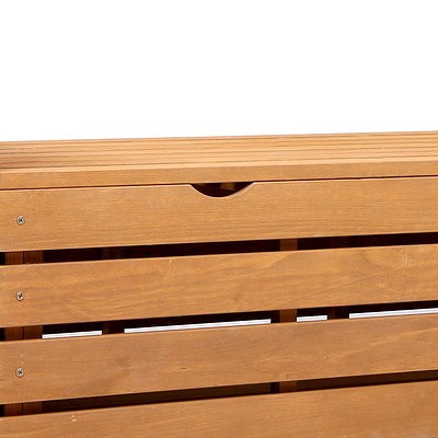 2 Seat Wooden Outdoor Storage Bench