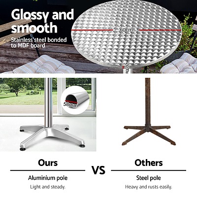 Outdoor Bar Table Indoor Furniture Adjustable Aluminium Round 70/110cm - Brand New - Free Shipping