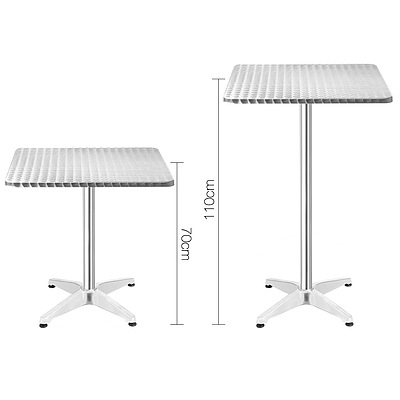 Aluminium Adjustable Square Bar Table - Silver - Brand New - Free Shipping
