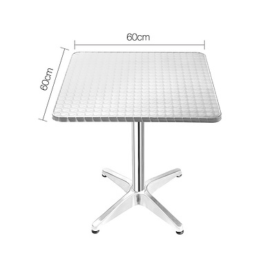Aluminium Adjustable Round Bar Table - Silver