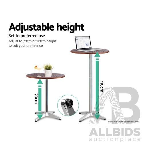 Outdoor Bistro Set Bar Table Stools Adjustable Aluminium Cafe 3PC Wood - Brand New - Free Shipping