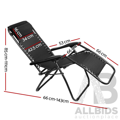 Outdoor Portable Recliner - Black - Brand New - Free Shipping