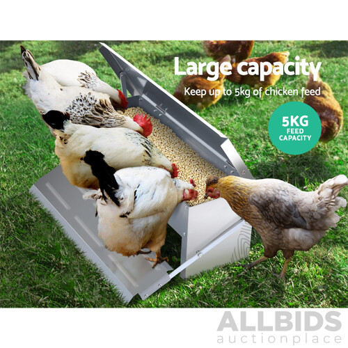 Auto Chicken Feeder Automatic Chook Poultry Treadle Self Opening Coop - Brand New - Free Shipping