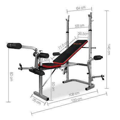 7-in-1 Weight Bench - Grey - Free Shipping
