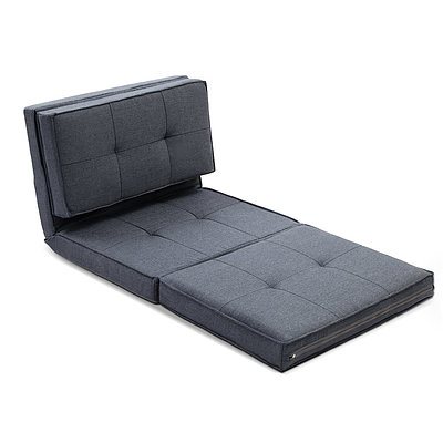 Lounge Sofa Bed Floor Couch Recliner Chaise Chair Futon Folding Grey - Brand New - Free Shipping