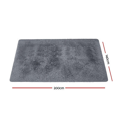 140x200cm Ultra Soft Shaggy Rug Large Floor Carpet Anti-slip Area Rugs Grey