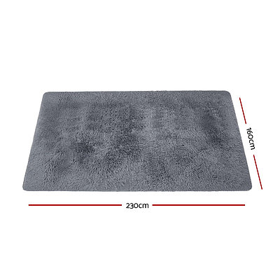 Ultra Soft Shaggy Rug 160x230cm Large Floor Carpet Anti-slip Area Rugs Grey