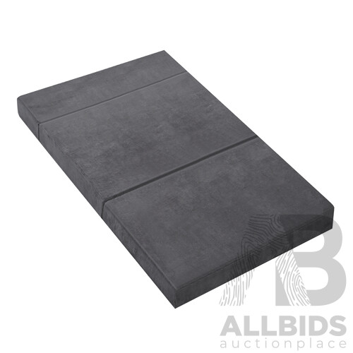 Giselle Bedding Double Size Folding Foam Mattress Portable Bed Mat Velvet Dark Grey - Brand New - Free Shipping