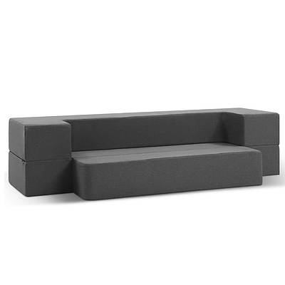 Portable Sofa Bed Folding Mattress Lounger Chair Ottoman Grey - Brand New - Free Shipping