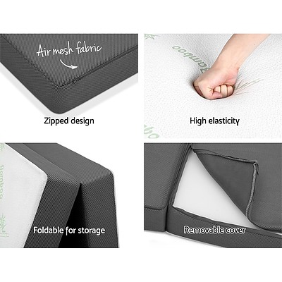Giselle Bedding Folding Foam Portable Mattress Bamboo Fabric - Brand New - Free Shipping
