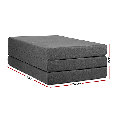 Bedding Double Size Folding Foam Mattress Portable Bed Mat Dark Grey