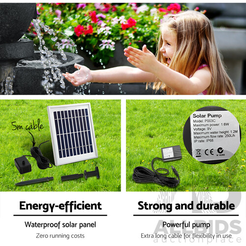 Solar Fountain with LED Lights - Brand New - Free Shipping