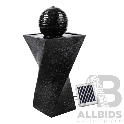 Solar Fountain Twist Design with LED Lights - Brand New
