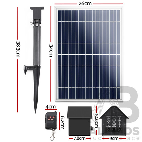 Solar Pond Pump with Battery Powered Submersible Kit LED Light & Remote 8.8 FT - Brand New - Free Shipping