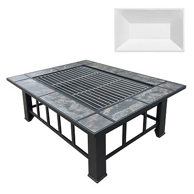 Outdoor Fire Pit BBQ Table Grill Fireplace with Ice Tray - Free Shipping