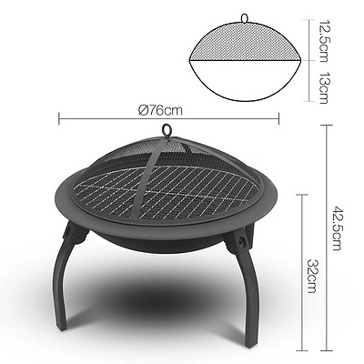 30 Inch Portable Foldable Outdoor Fire Pit Fireplace - Free Shipping