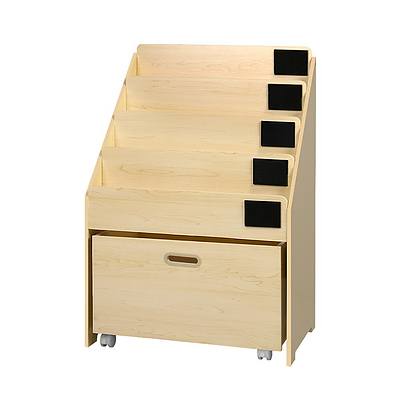 Kids Bookcase Childrens Bookshelf Organiser Storage Shelf Wooden Beige - Brand New - Free Shipping